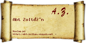 Abt Zoltán névjegykártya