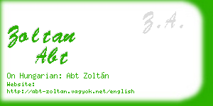 zoltan abt business card
