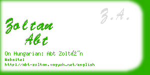 zoltan abt business card